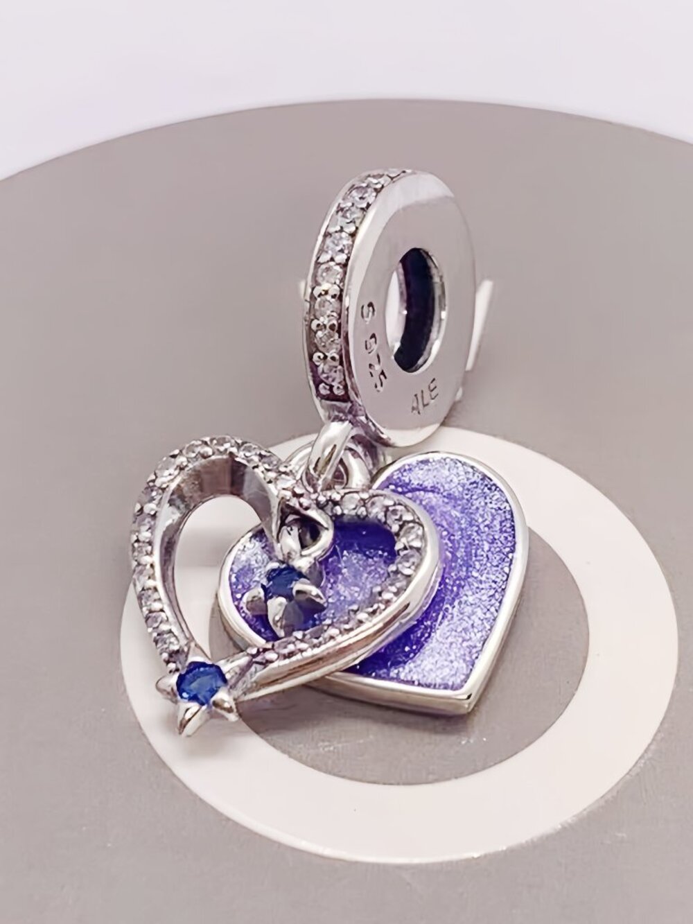 Pandora Celestial Shooting Star Heart Double Dangle Charm